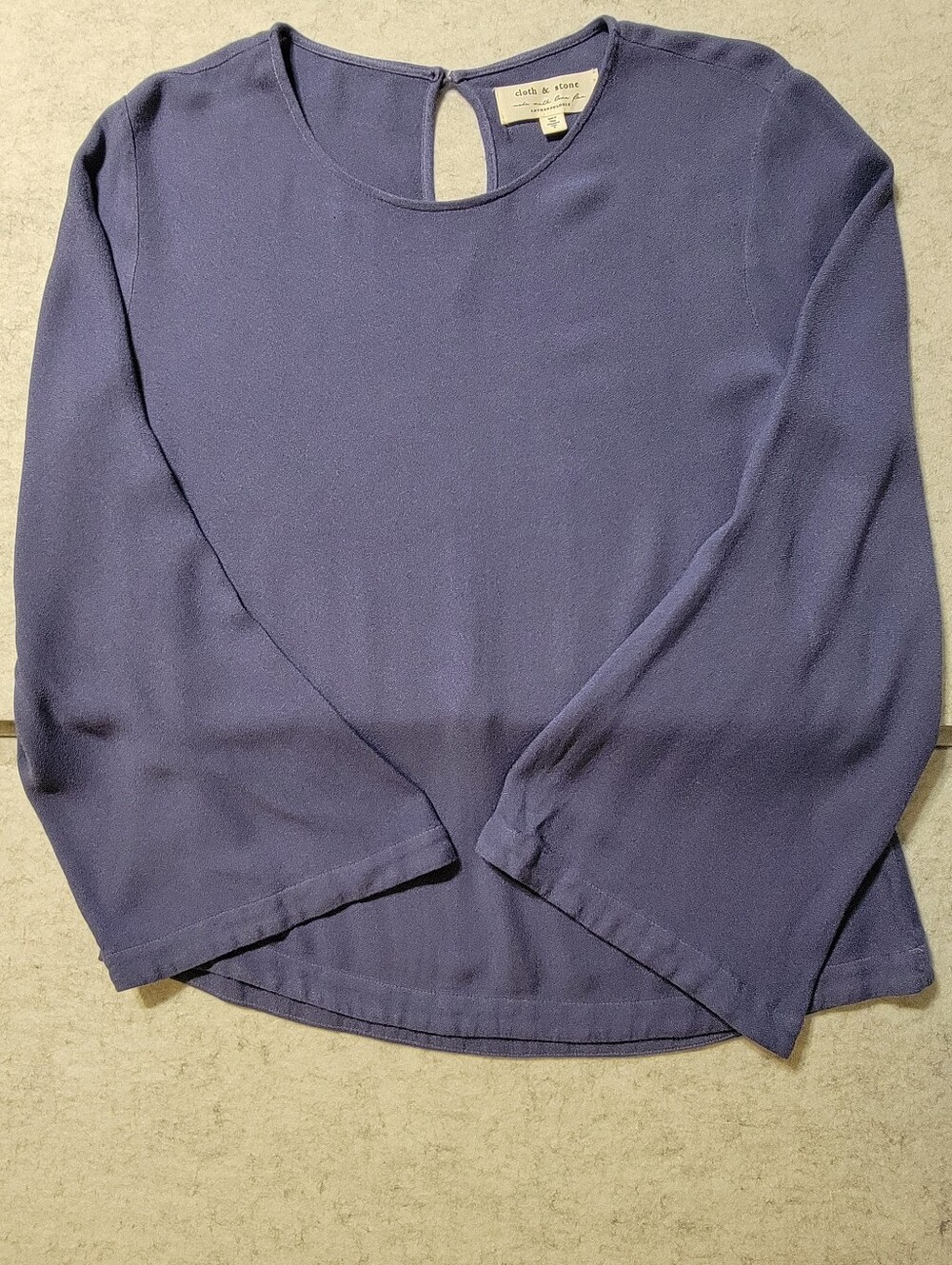 Anthropologie Cloth & Stone Wedgewood Blue Flared Bell Sleeve Blouse Medium